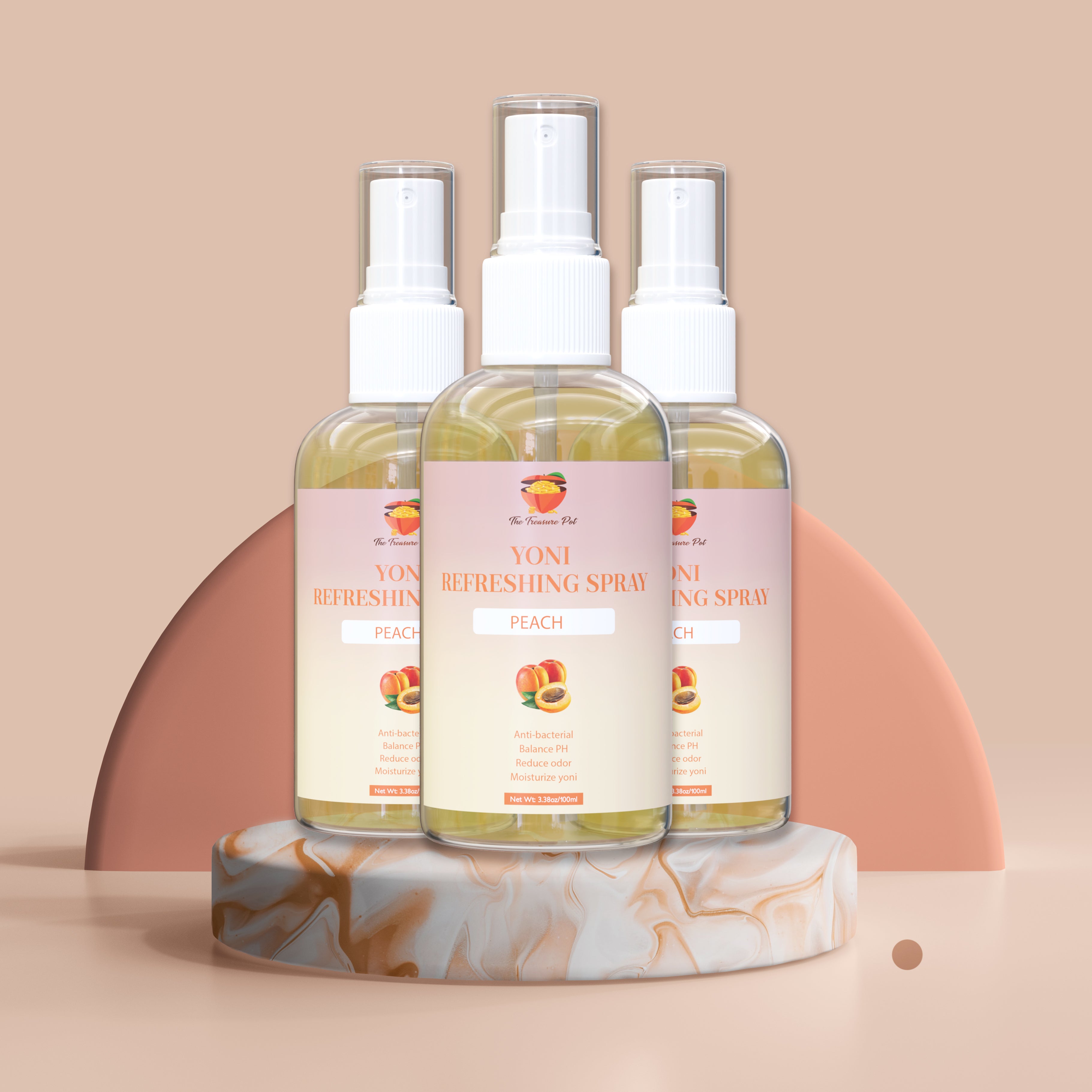 Fruity Bloom: 3Pcs Refreshing Peach Spray